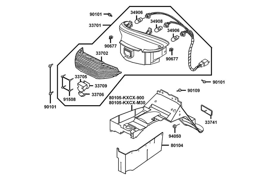 F21 Tail Light parts diagram