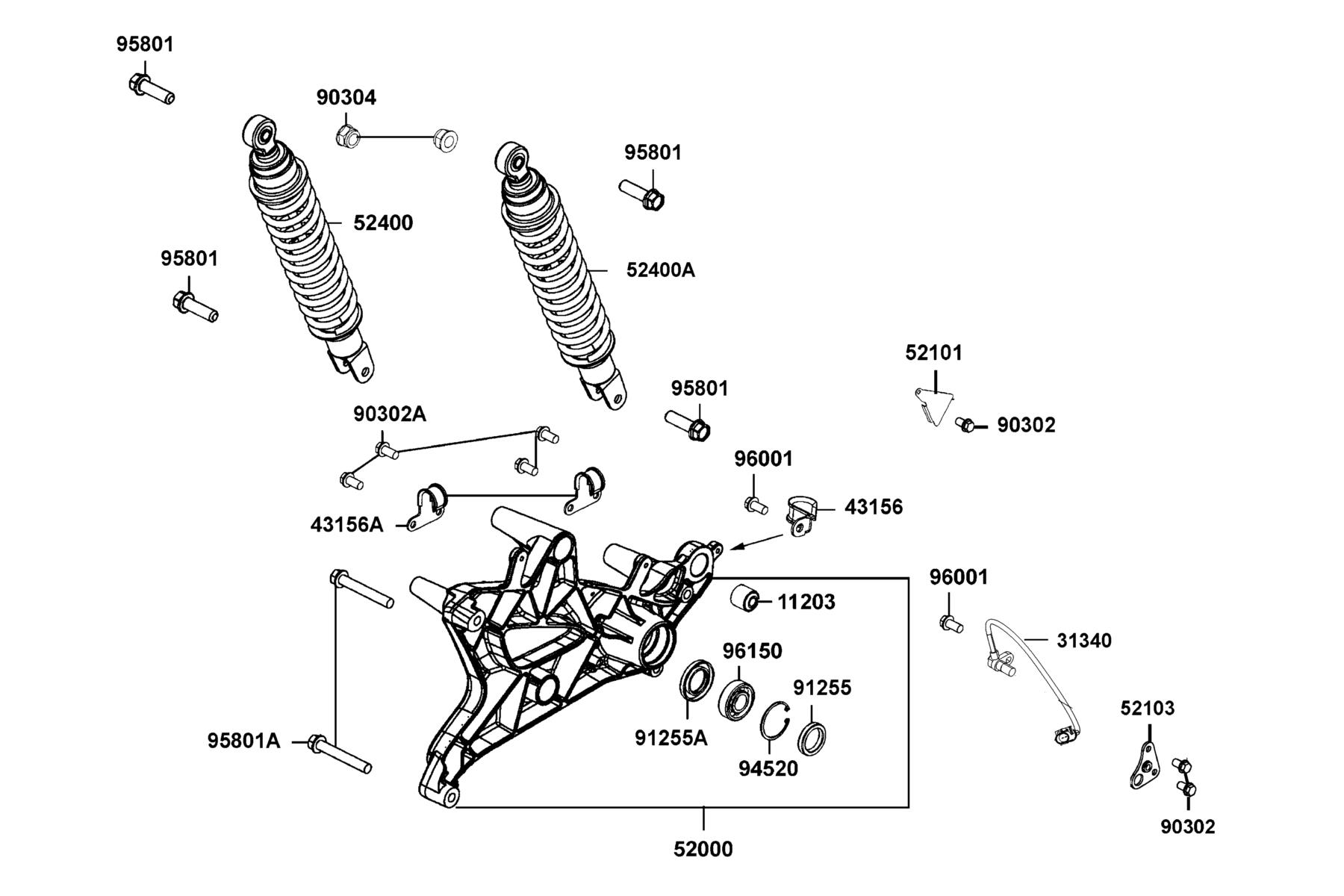 DOWNTOWN GT 125 Rear Cushion parts diagram