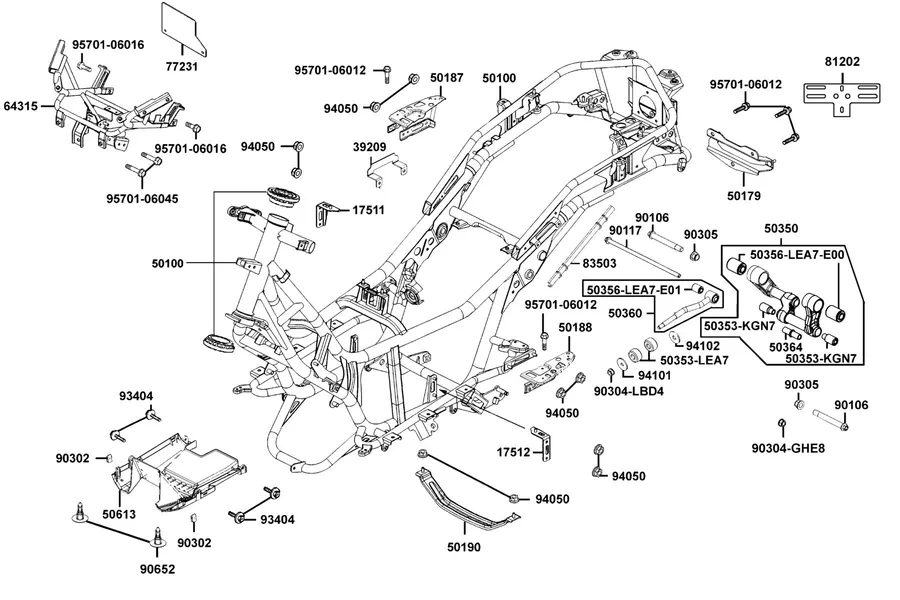 F19 Frame Body parts diagram