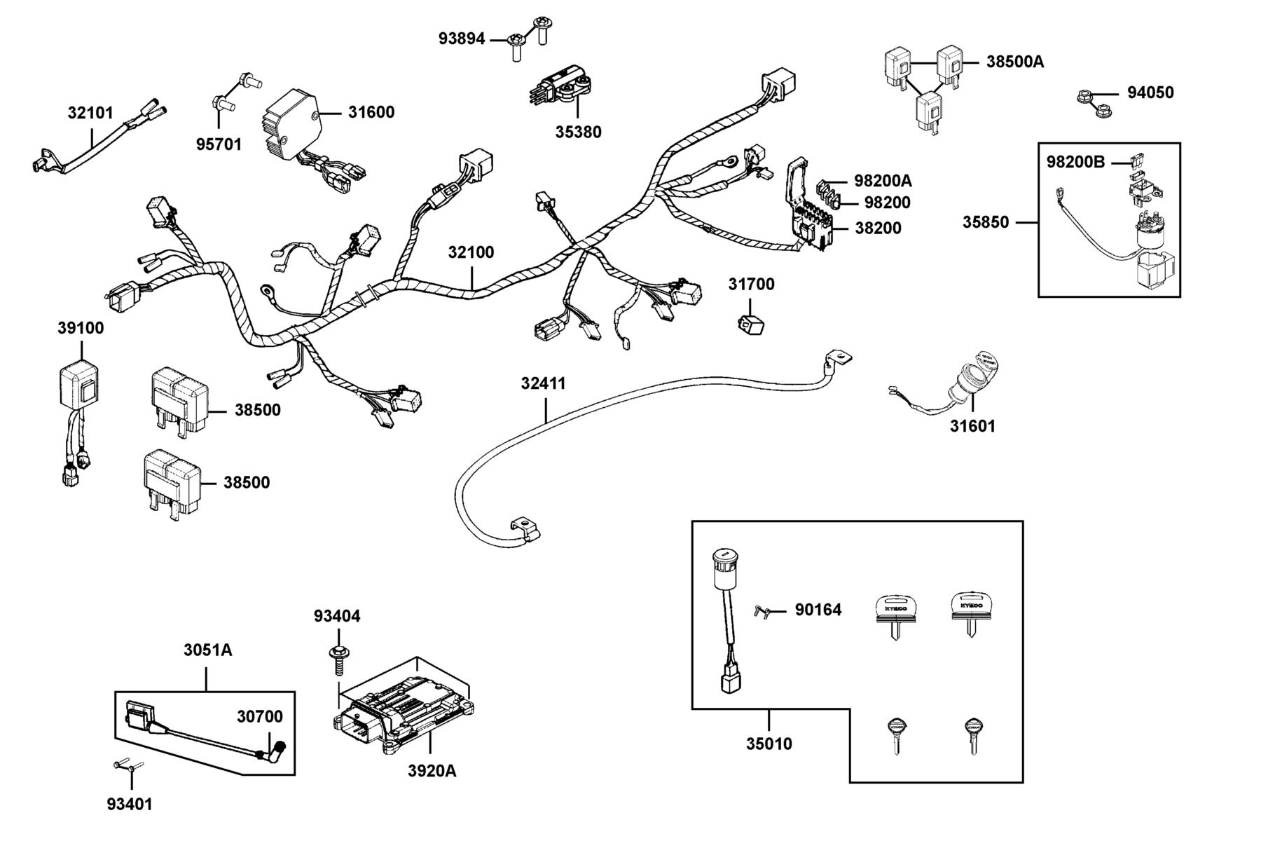 KYMCO MXU 500i (2011) Harness Wire parts diagram