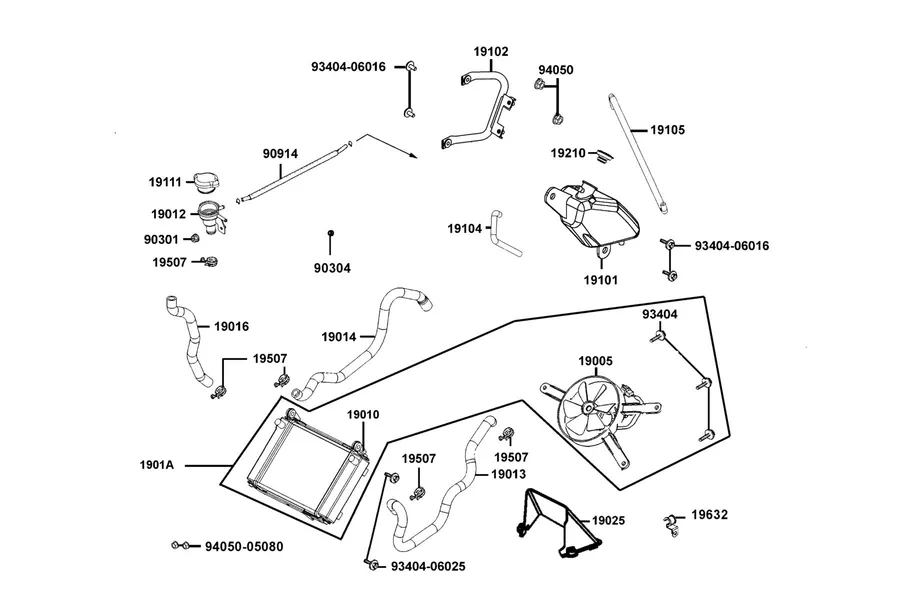 F21 Radiator parts diagram