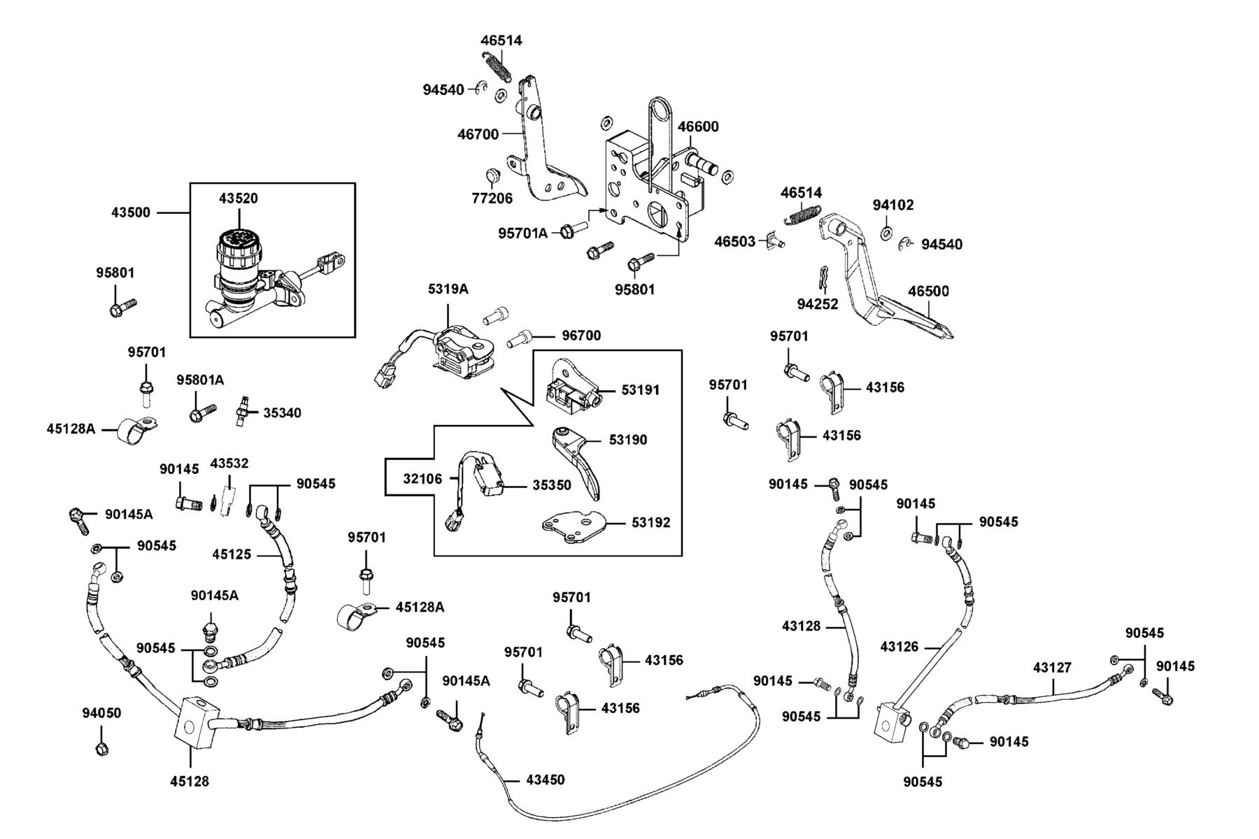 UXV 450i (2017~) Hose Assy Brk●Brake Assy Parking parts diagram