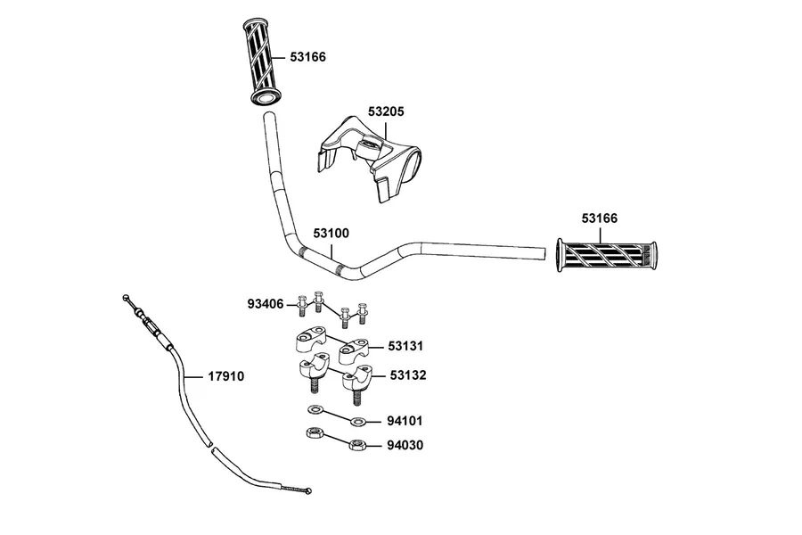 F03 Handle Steering and Handle Cover parts diagram