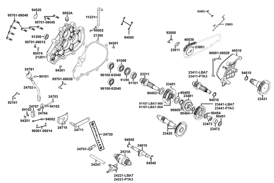 E07 Transmission parts diagram