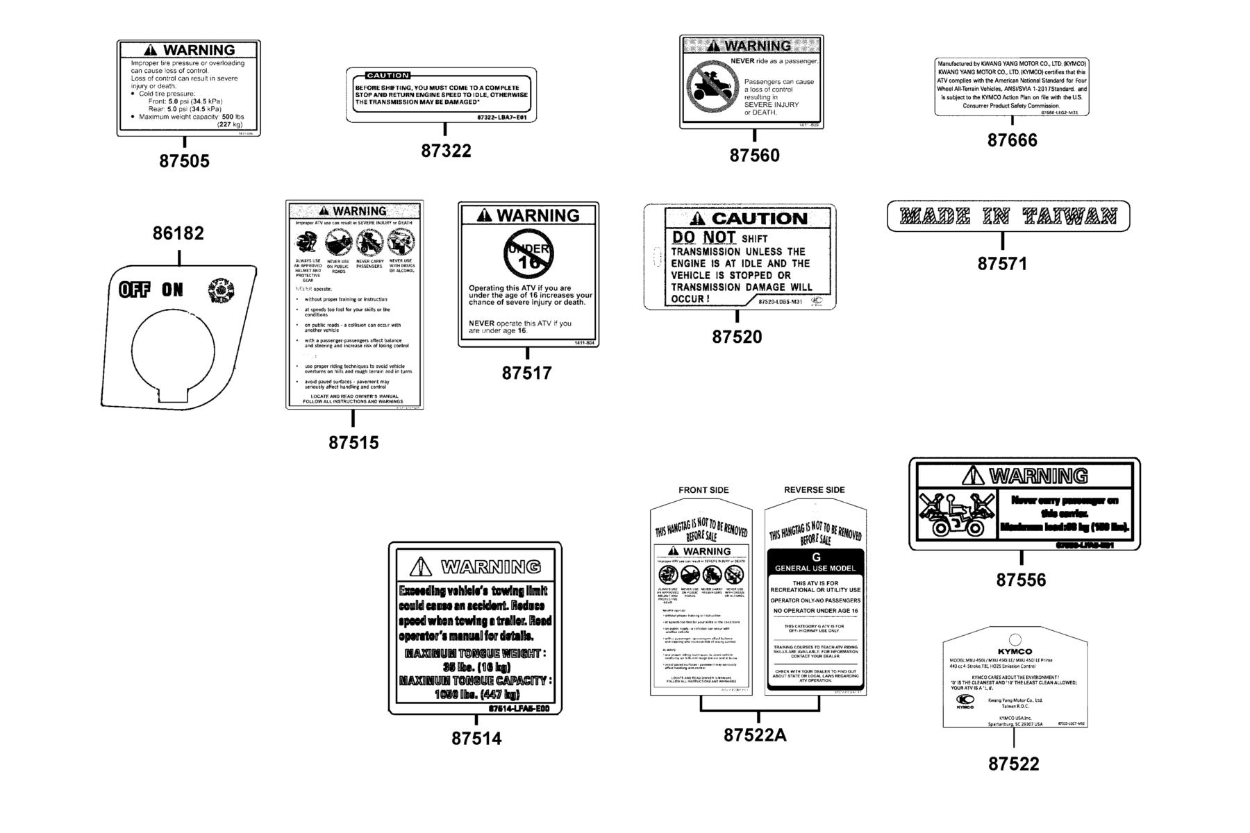 MXU 450i(2021) Caution Label parts diagram
