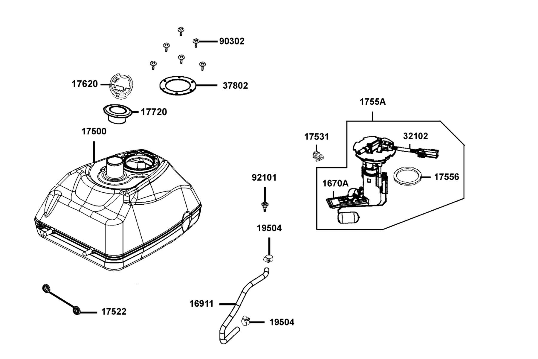 MXU 450i (2021) Fuel Tank parts diagram