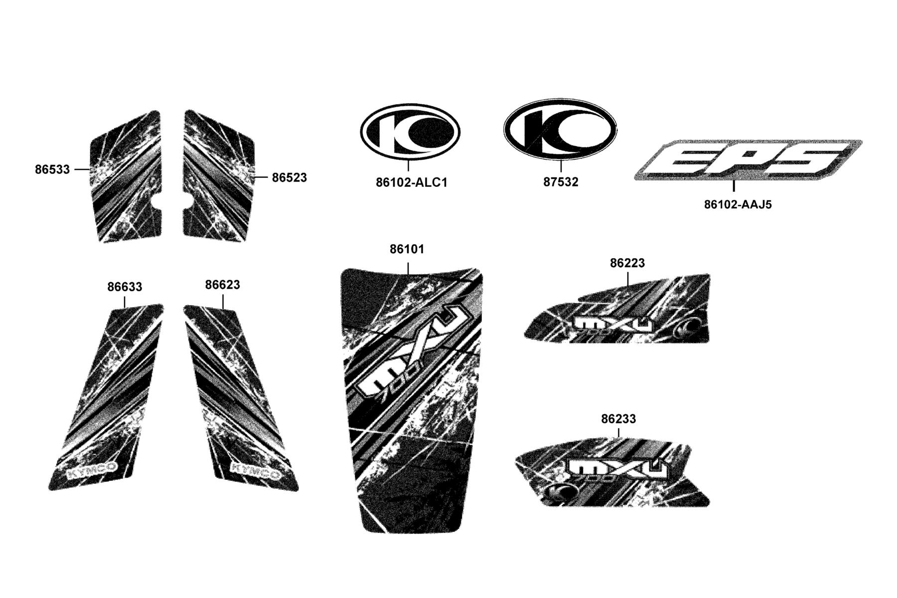 MXU 700i (2017~) Emblem●Stripe parts diagram