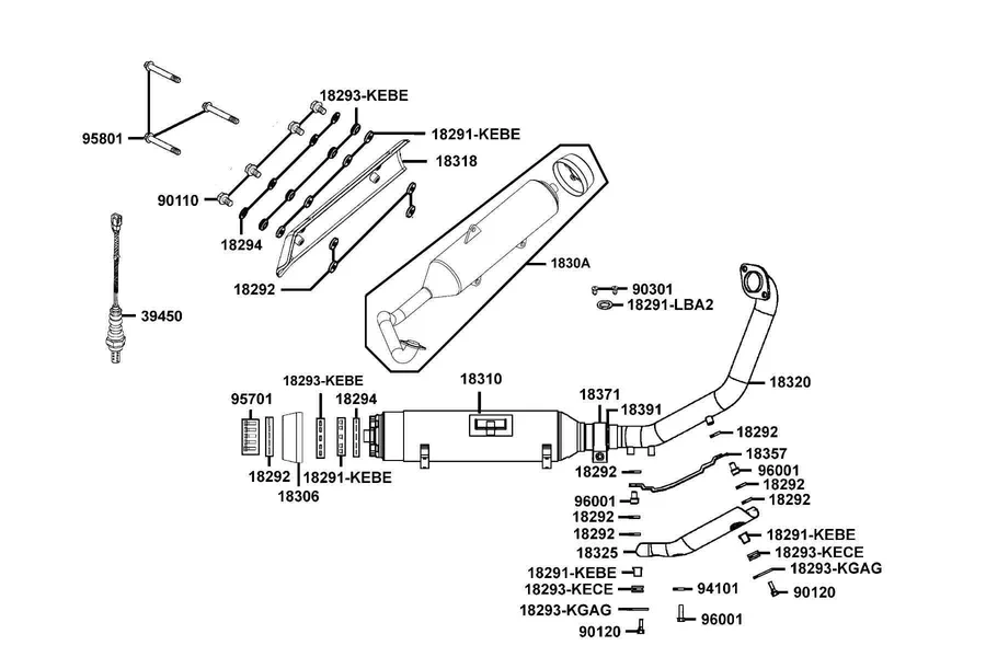 F14 Exhaust Muffler parts diagram