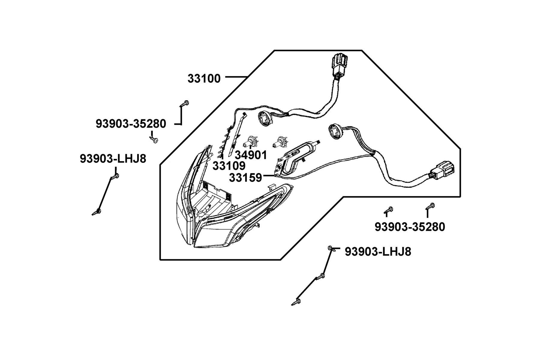 X-TOWN 300（2018） Head Light parts diagram
