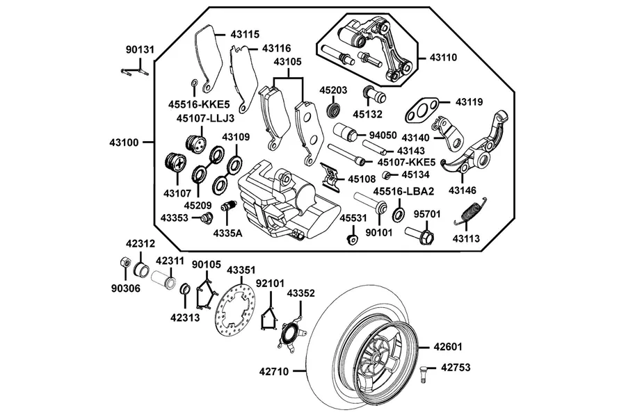 F08 Rear Wheel parts diagram