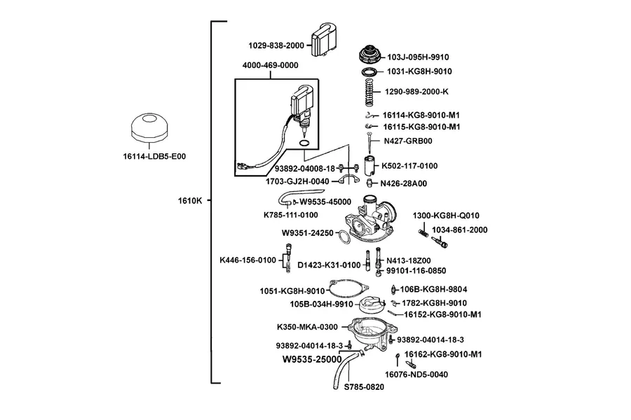E09 Carburetor parts diagram