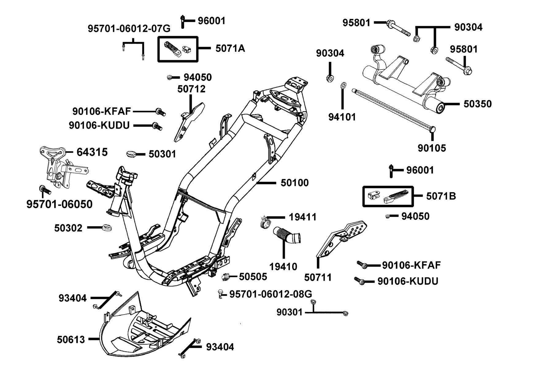 Super 8 50 MY2026 Frame Body parts diagram
