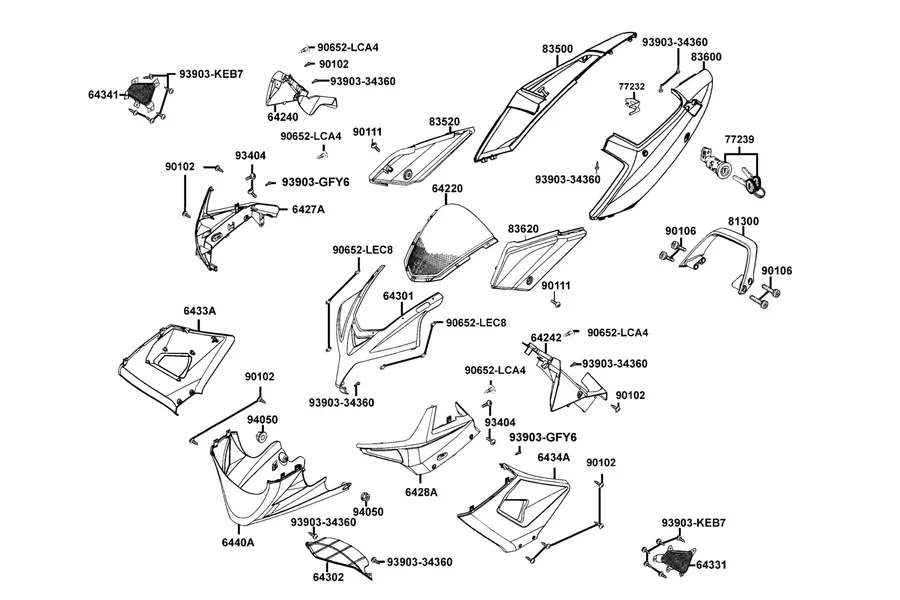 F13 Body Cover parts diagram