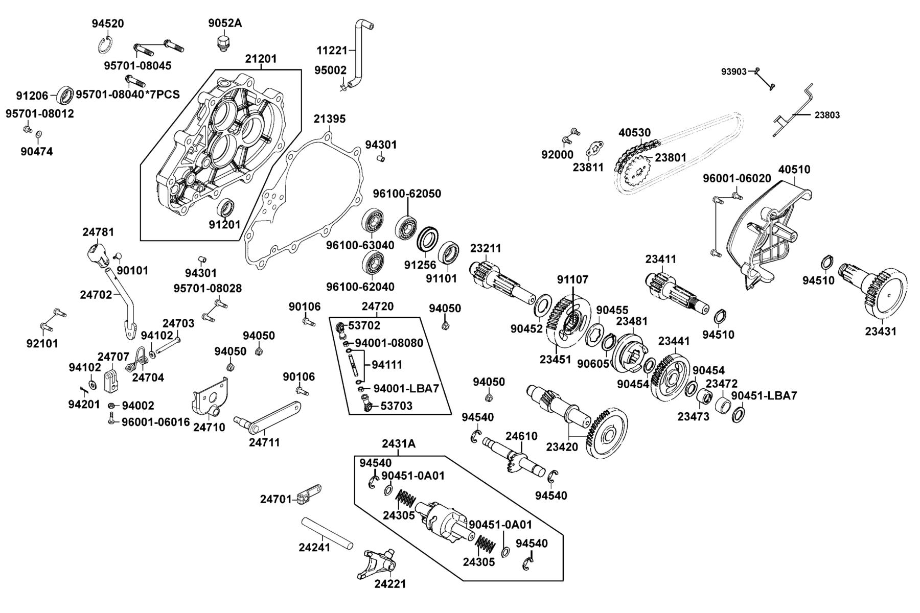 Mongoose(2021) Transmission parts diagram