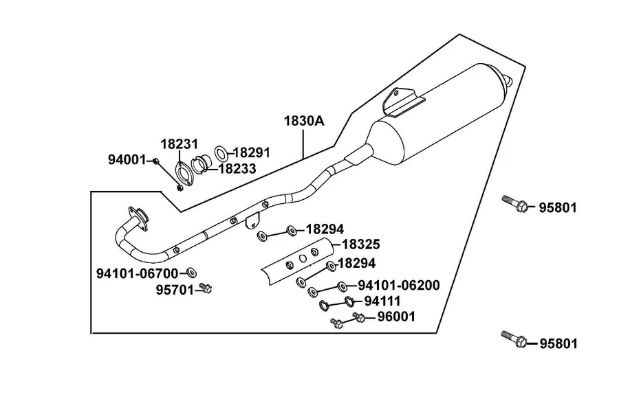 F13 Exhaust Muffler parts diagram