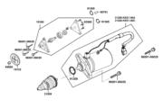 E06 Starting Motor and Oil Pump parts diagram