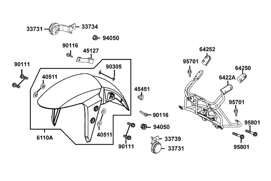 F05 Front Fender parts diagram