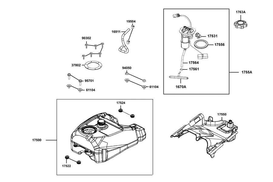 F10 Fuel Tank parts diagram