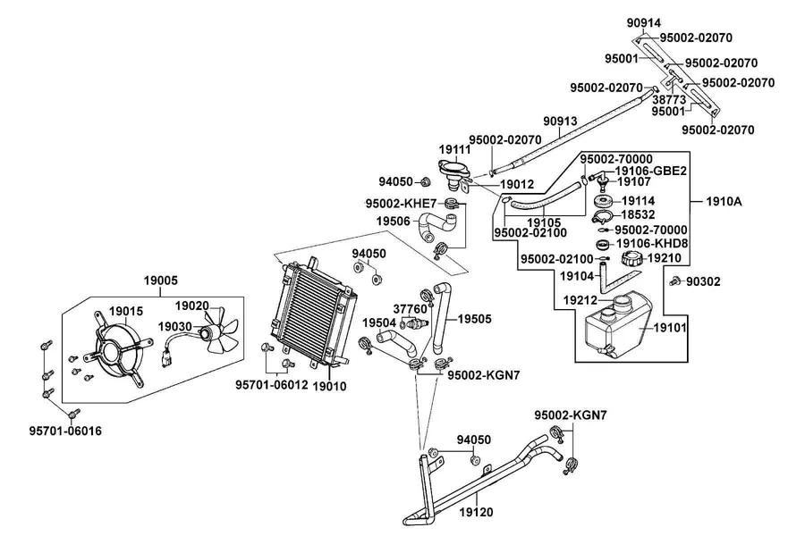 F21 Radiator parts diagram
