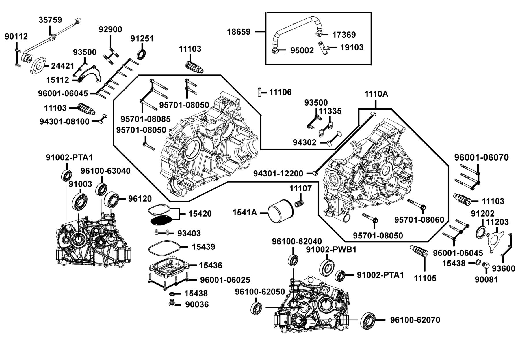 UXV 450i LE EPS(2024MY) Right Crank Case parts diagram