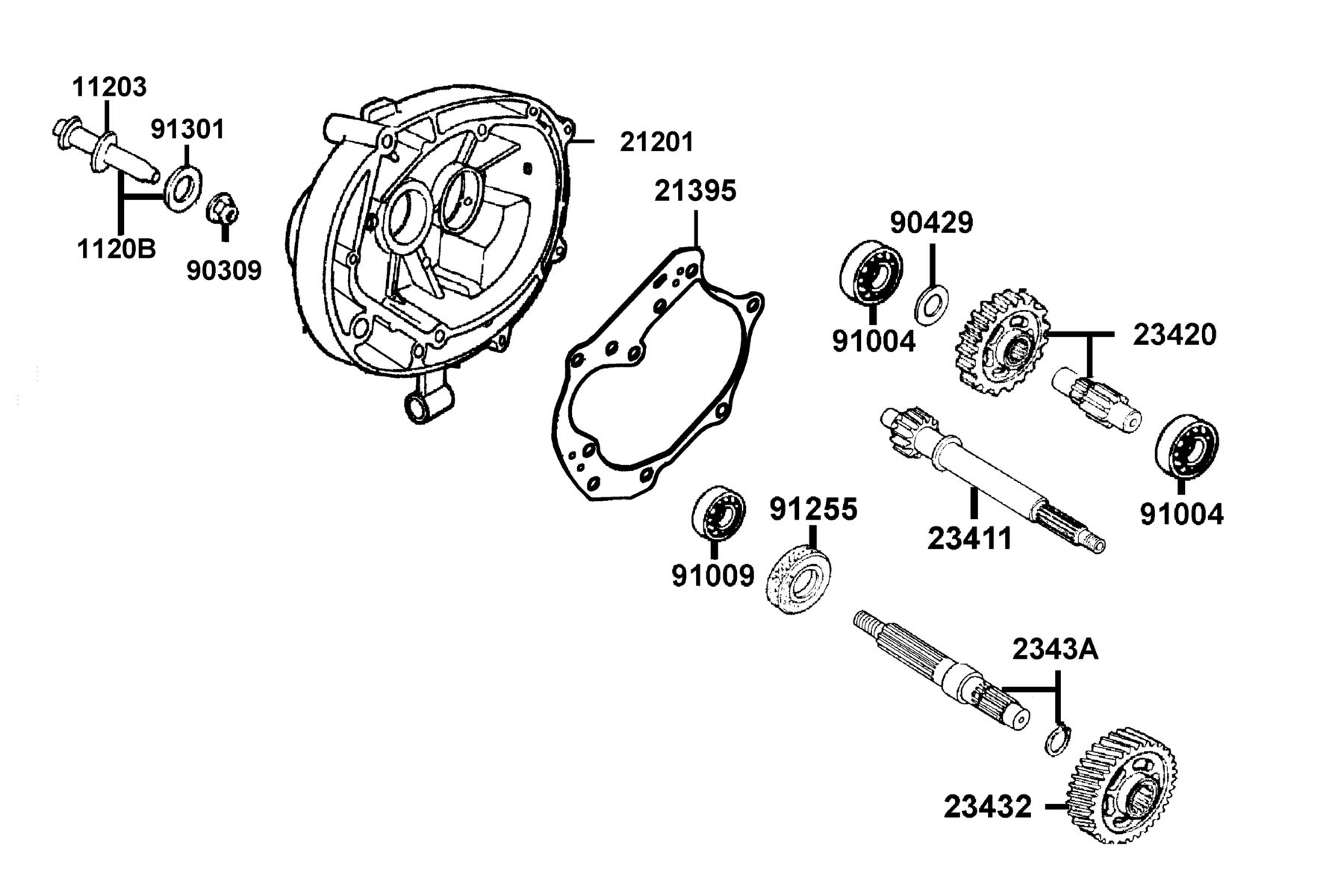 LIKE 50 LX(2012~) Transmission parts diagram
