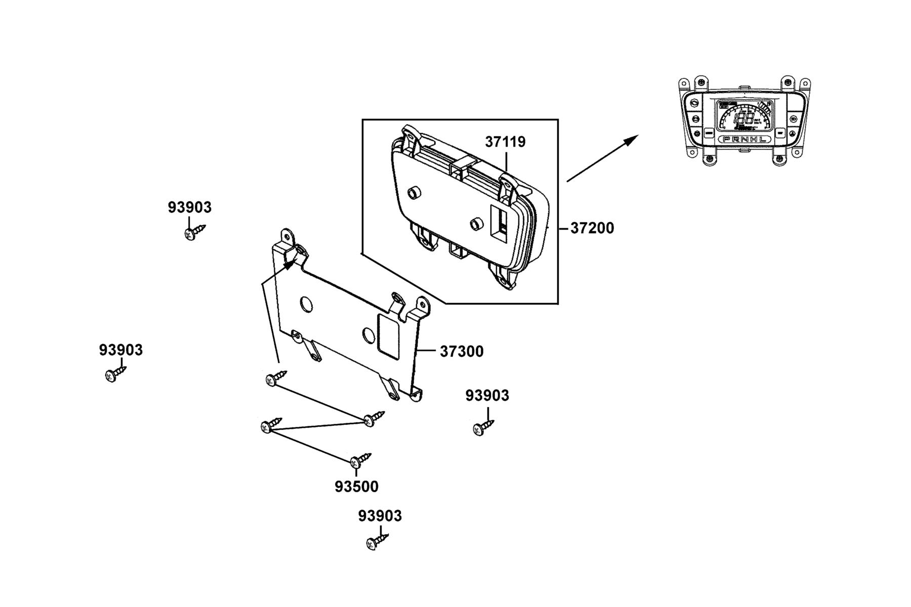 UXV (2022) Speed Meter parts diagram