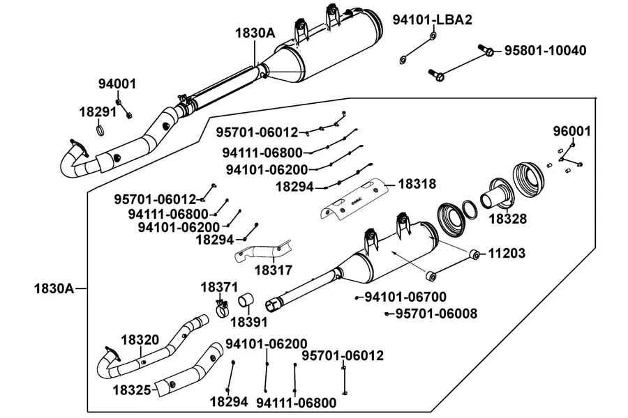 F14 Exhaust Muffler parts diagram