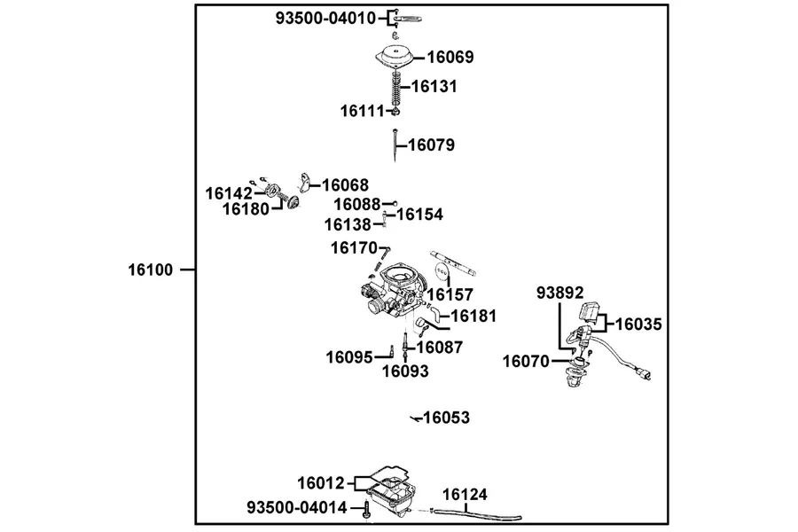 E09 Carburetor parts diagram