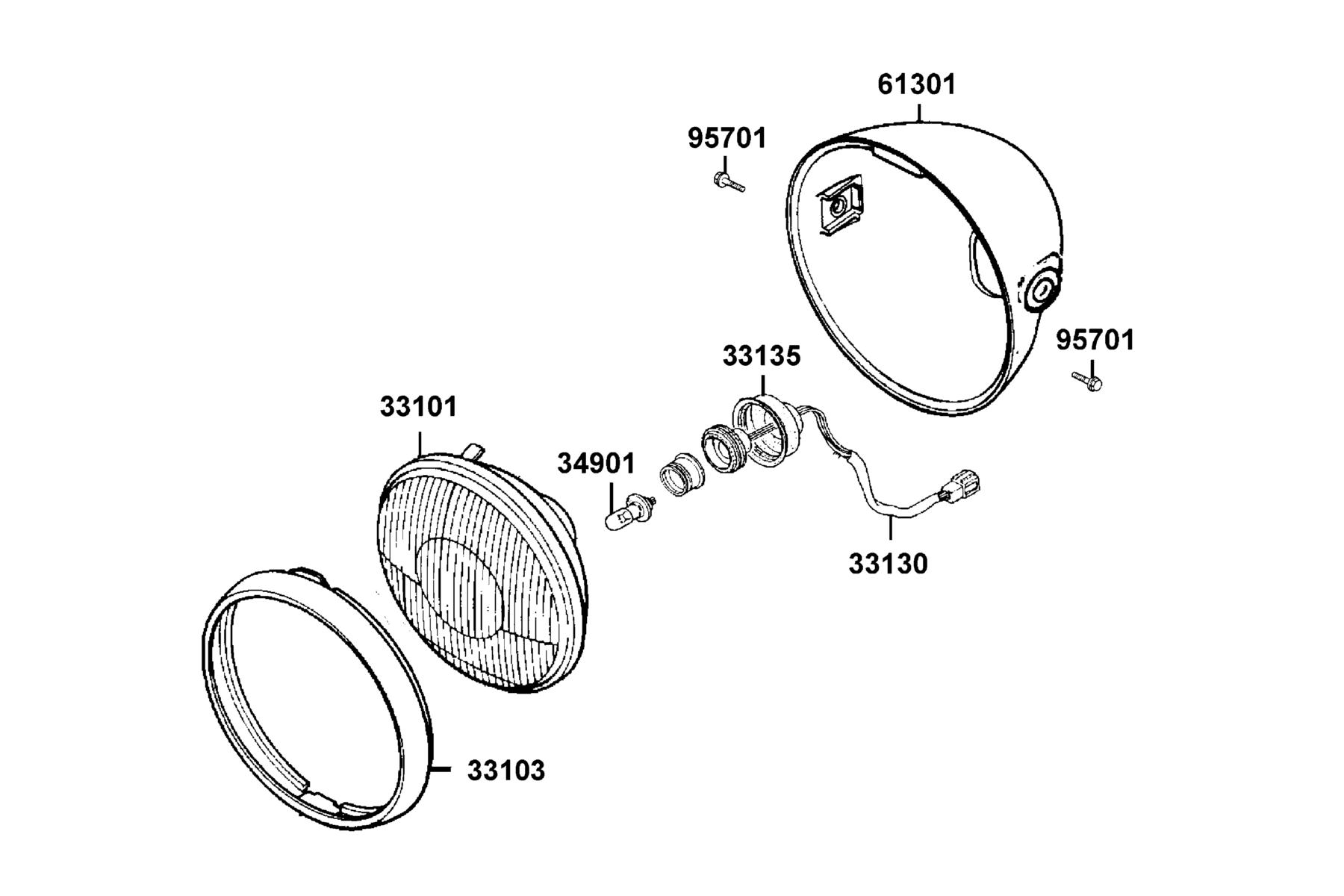 SPADE 150 FI(2018) Head Light parts diagram