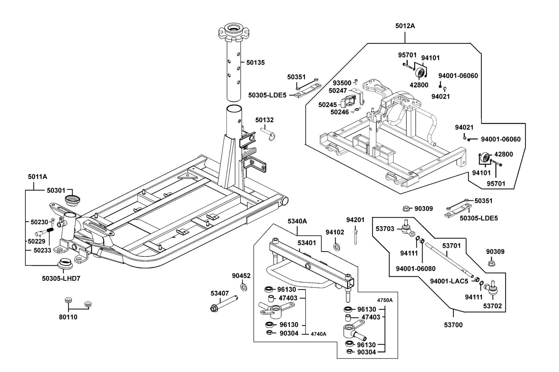 KYMCO Lite (2015) Frame Body parts diagram