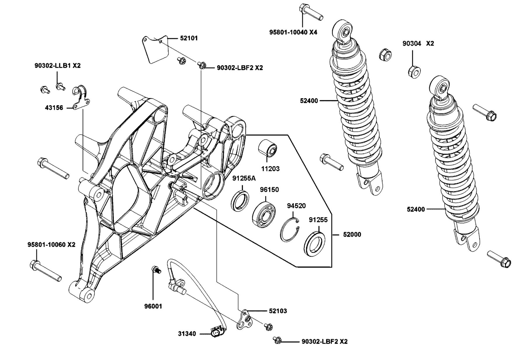 DOWNTOWN GT 350 Rr Cushion parts diagram