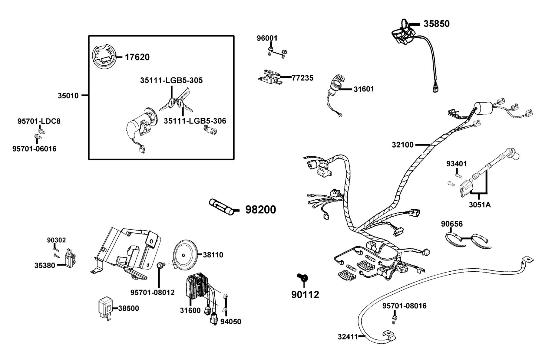 LIKE(2019~) Wire Harness parts diagram