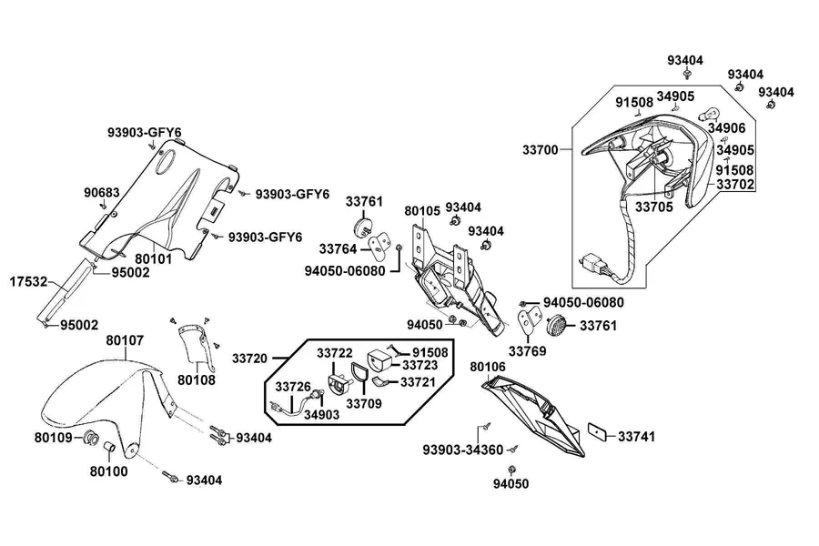 F19 Tail Light parts diagram