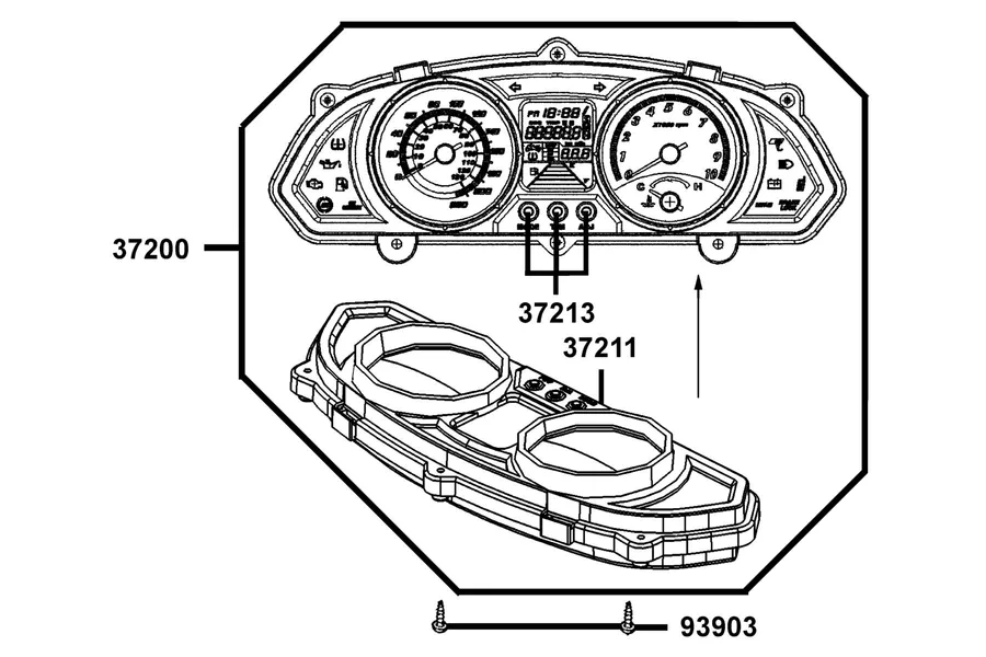 F02 Speedometer parts diagram