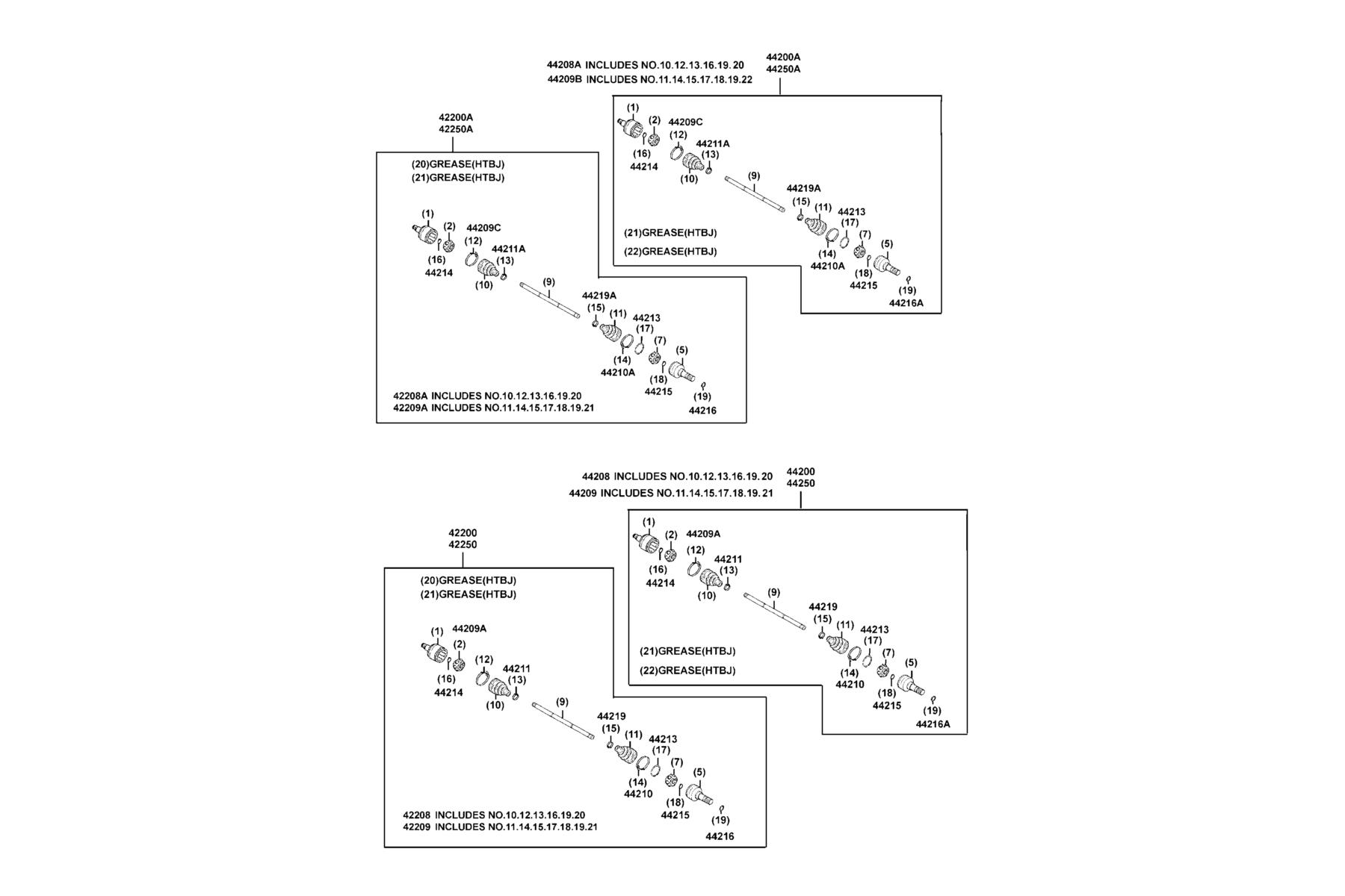 KYMCO FORD BUILT TOUGH (2012+) Separated Parts Of Cvj parts diagram