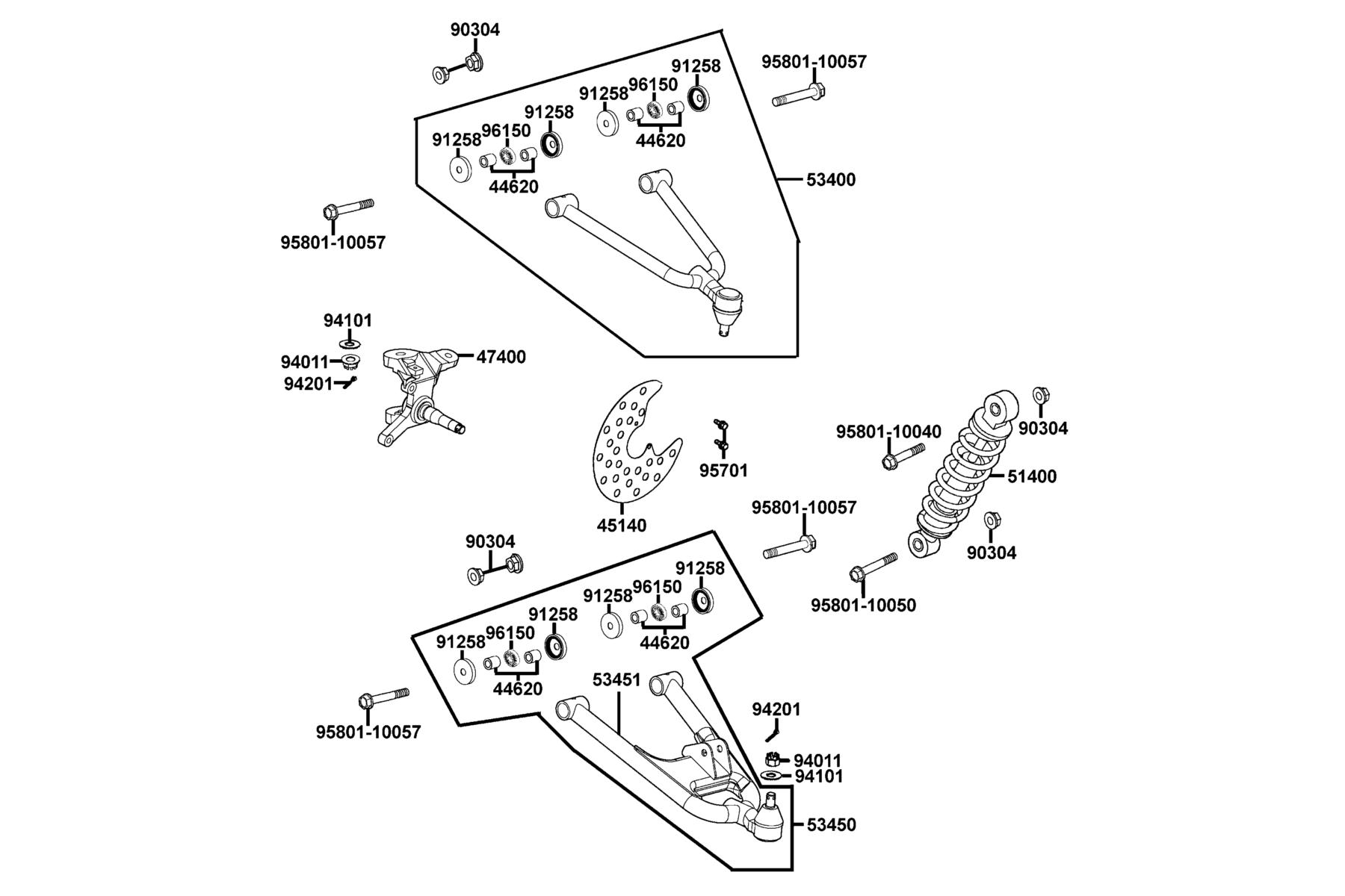 MXU 270 Cushion ● Right Arm Swing parts diagram