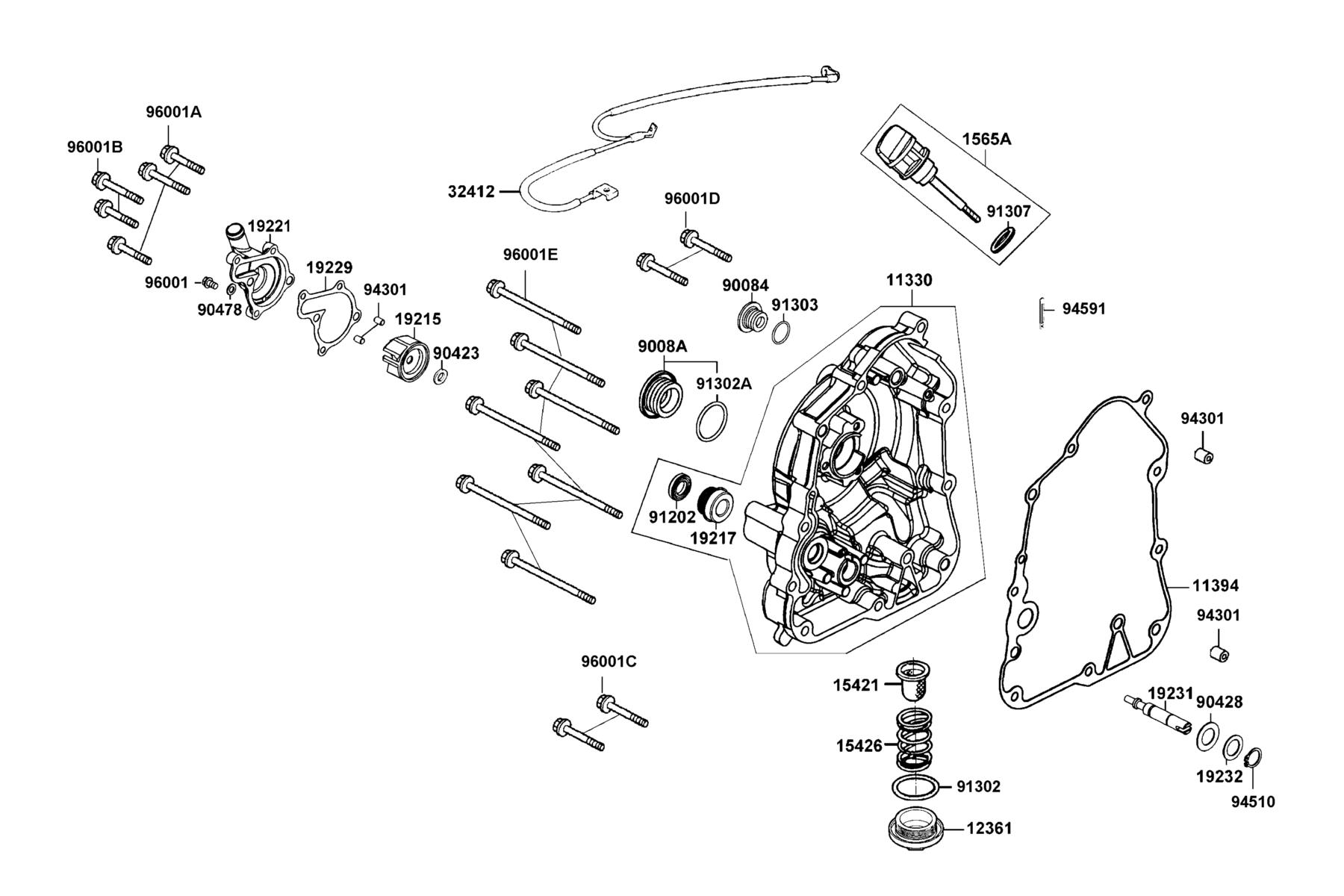 DOWNTOWN GT 125 Right Crankcase Cover parts diagram