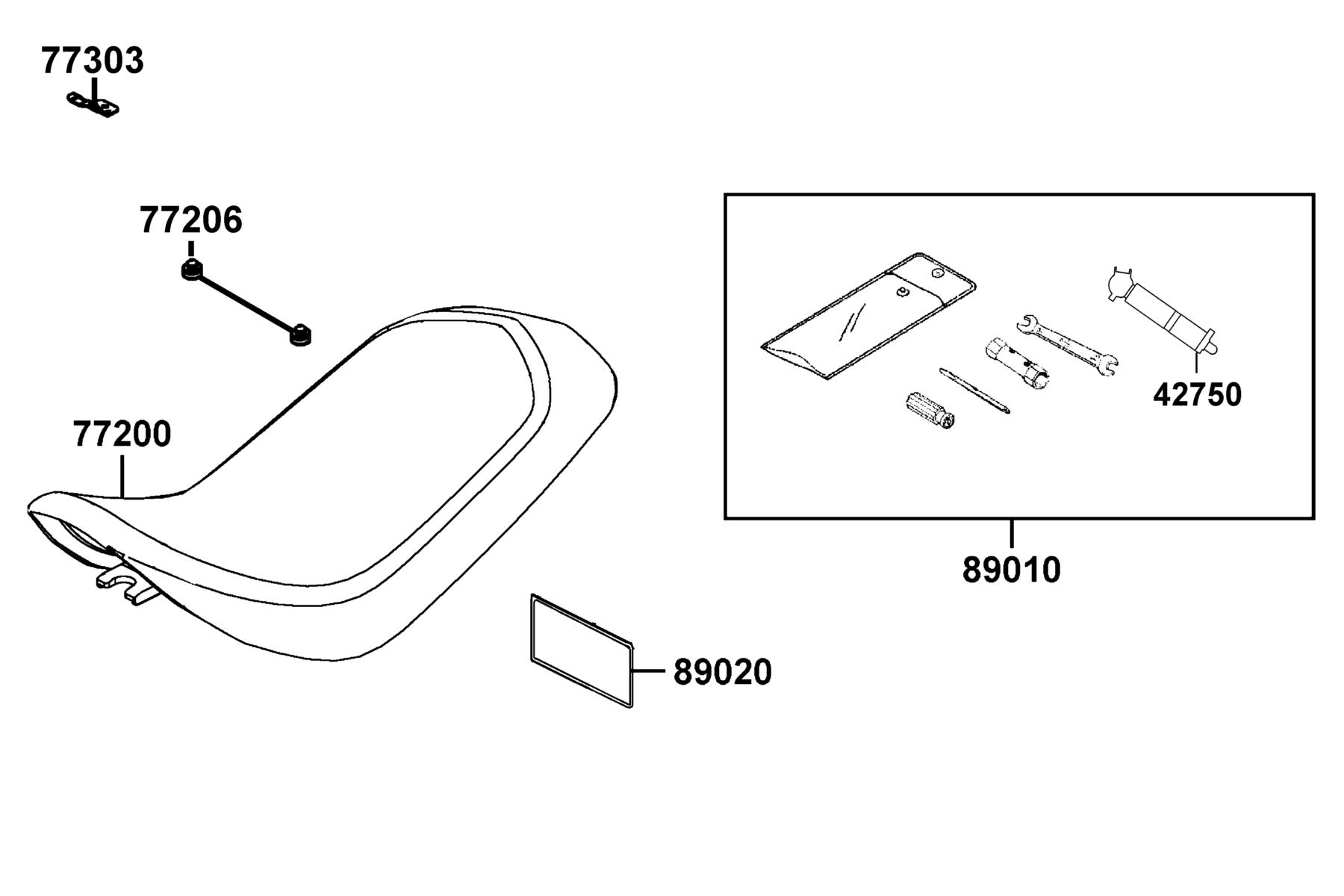 KYMCO Mongoose 50 Seat parts diagram
