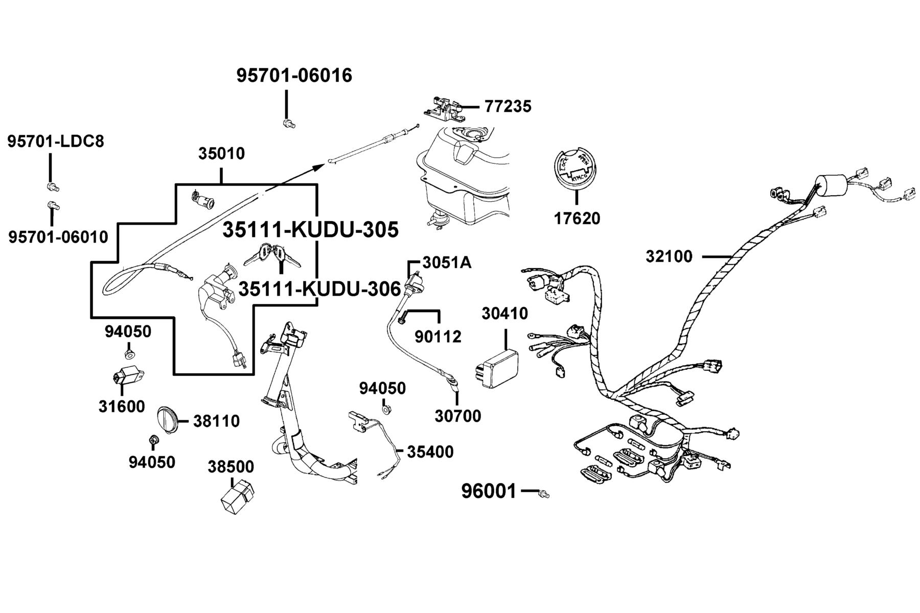 Agility 50 MY2025 Wire Harness parts diagram