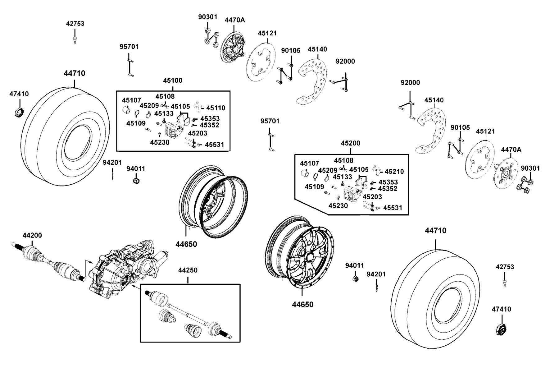 UXV 700i LE EPS(2017~) Front Wheel parts diagram