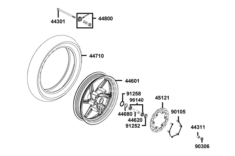 F07 Front Wheel parts diagram