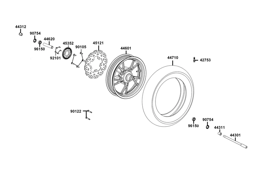 F07 Front Wheel parts diagram