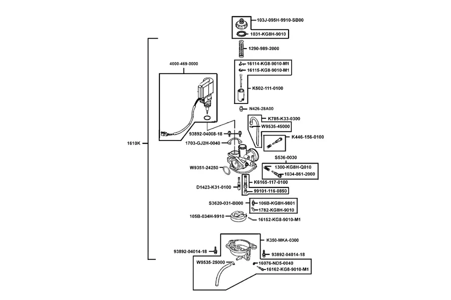 E09 Carburetor parts diagram