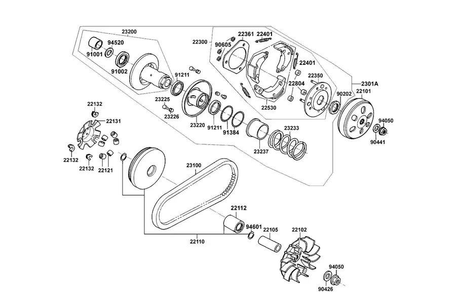 E06 Pulley parts diagram
