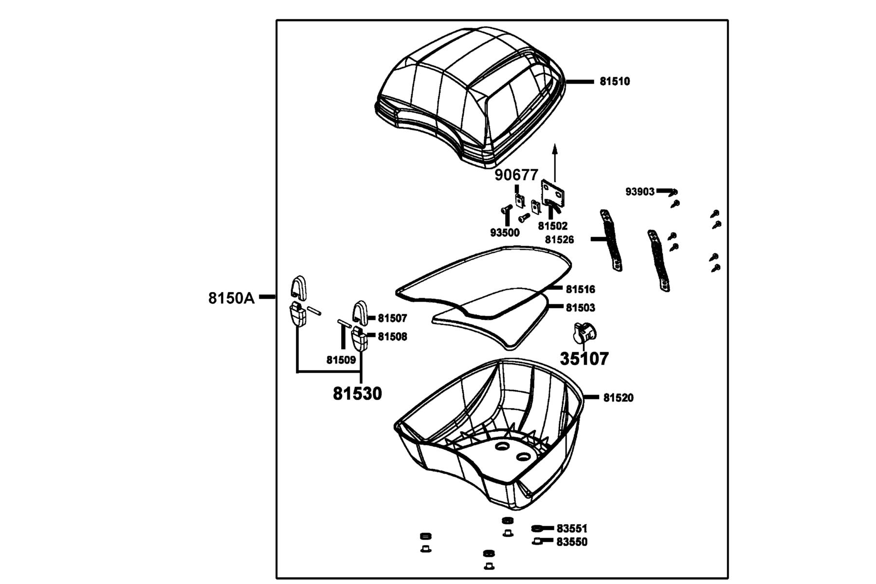 LIKE 200(2010~) RR BOX COMP parts diagram