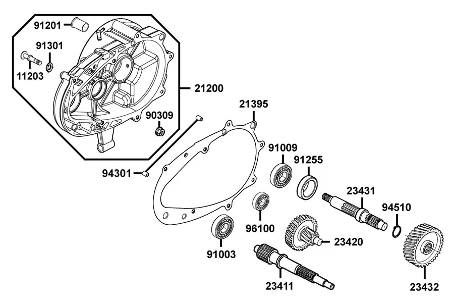 E08 Transmission parts diagram