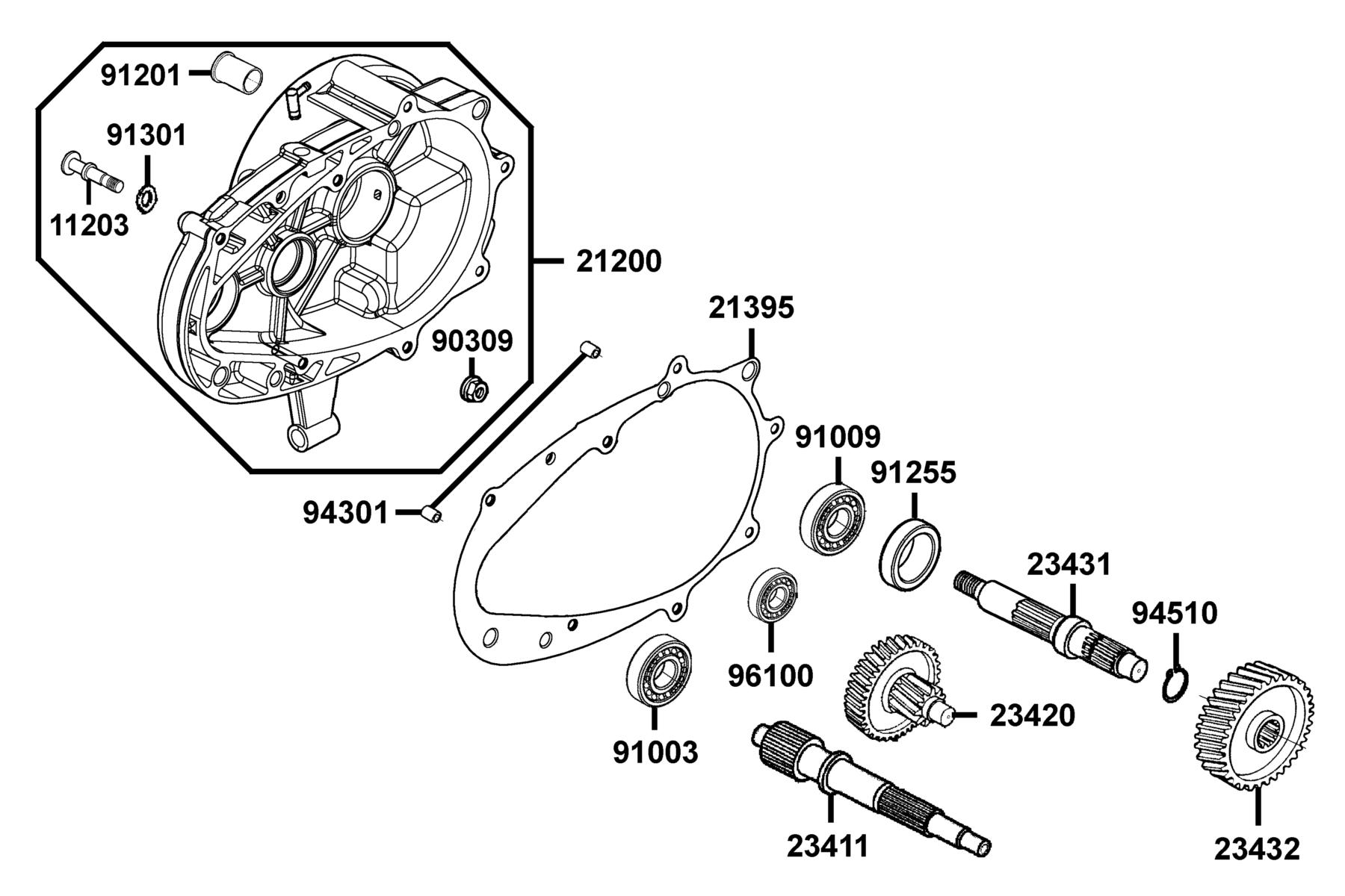 KYMCO PEOPLE S50 Transmission parts diagram
