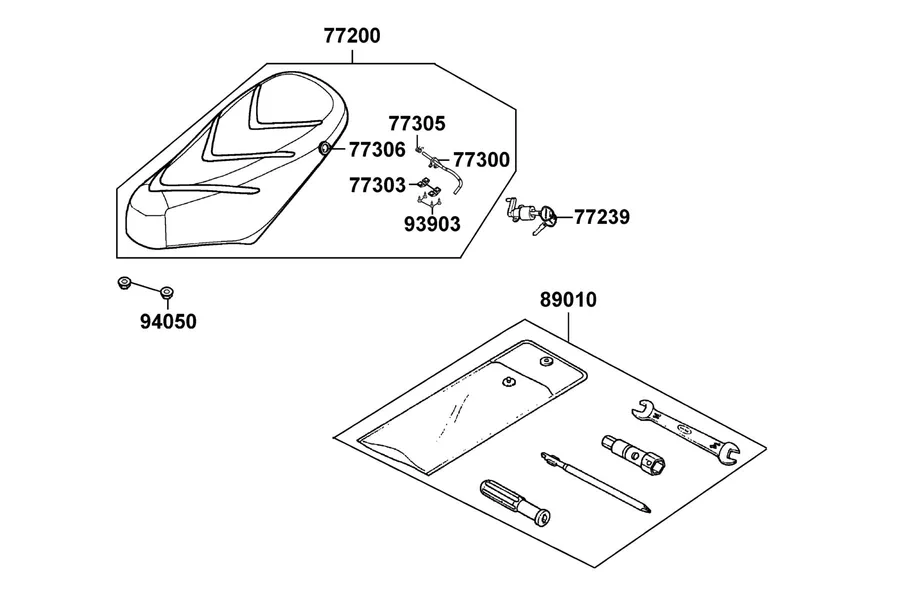 F09 Seat parts diagram