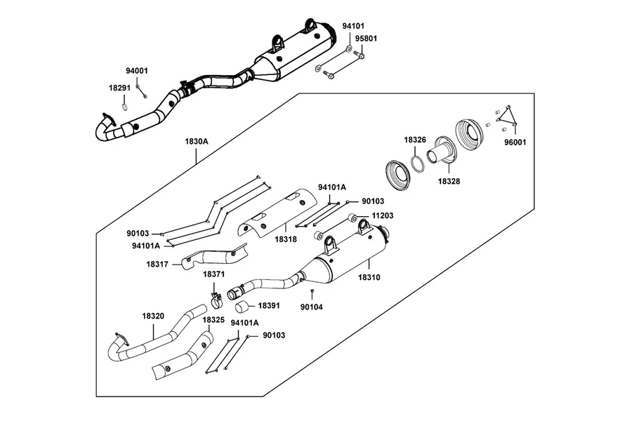 F14 Exhaust Muffler parts diagram