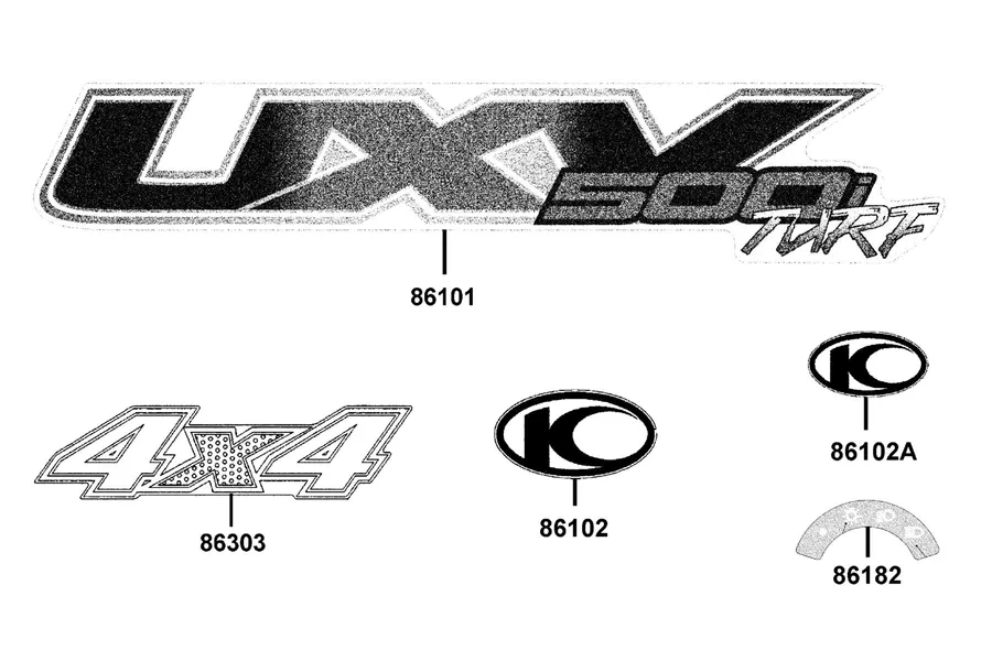 F25 Emblem and Stripe parts diagram